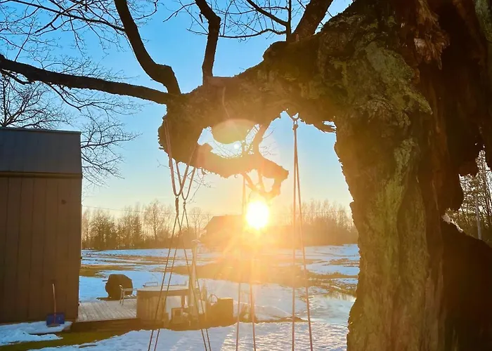 בית נופש Vilanovka - Z Prywatna Balia Przy Stawie I Lesie *